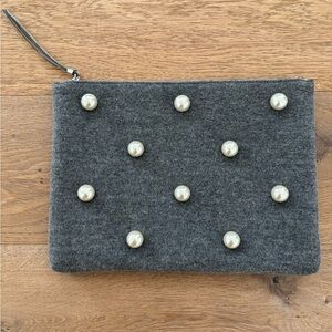 Banana Republic Charcoal Wristlet with Pearl Details